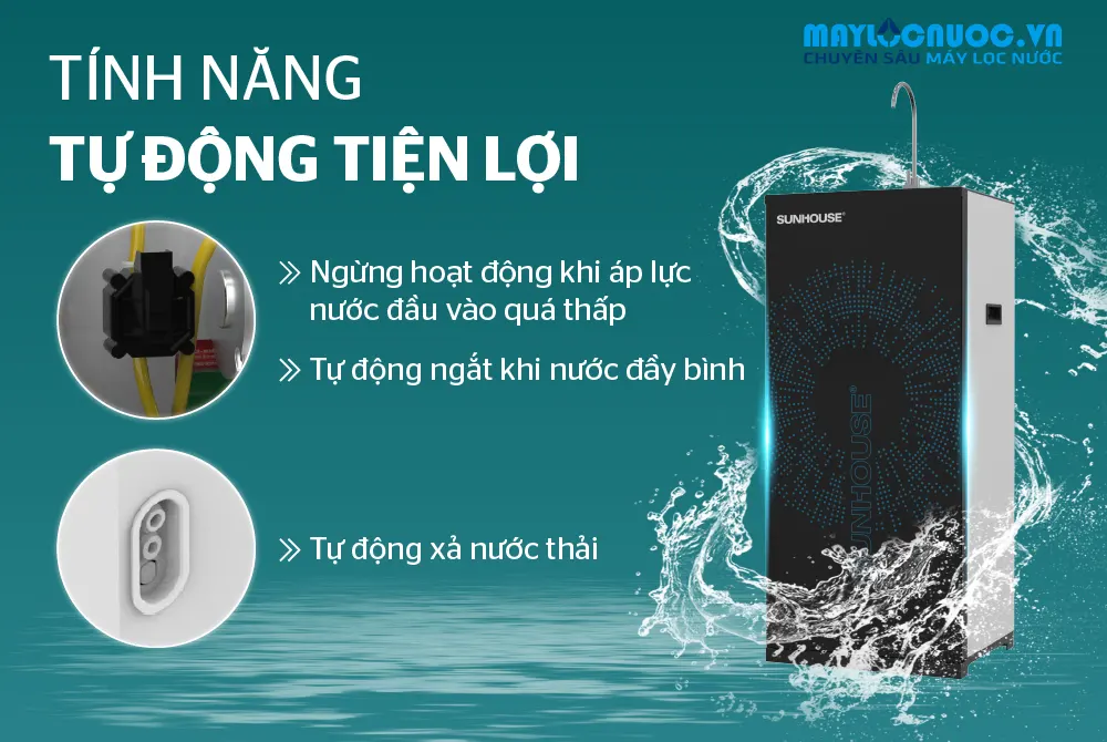 MÁY LỌC NƯỚC RO SUNHOUSE SHA5120K- 09 LÕI