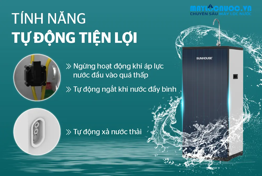 MÁY LỌC NƯỚC RO SUNHOUSE SHA5198K - 09 LÕI