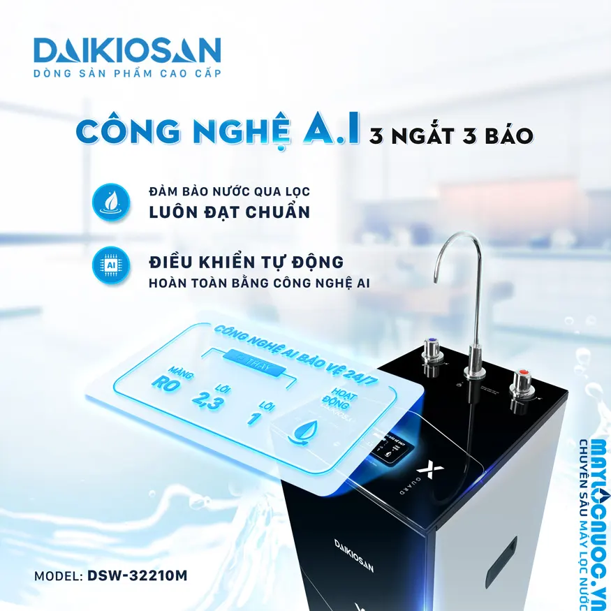 Máy lọc nước RO X-GUARD nóng nguội Daikiosan DSW-32210M