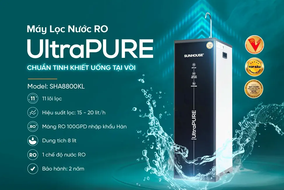 MÁY LỌC NƯỚC RO UltraPURE SUNHOUSE SHA8800KL- 11 LÕI
