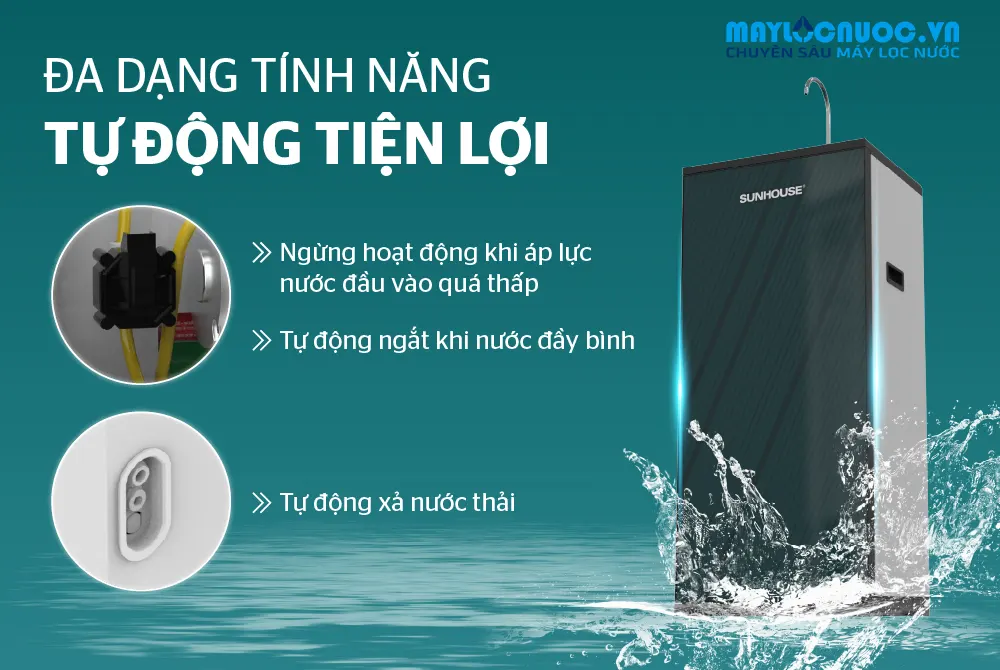 MÁY LỌC NƯỚC RO SUNHOUSE SHA5128K- 09 LÕI