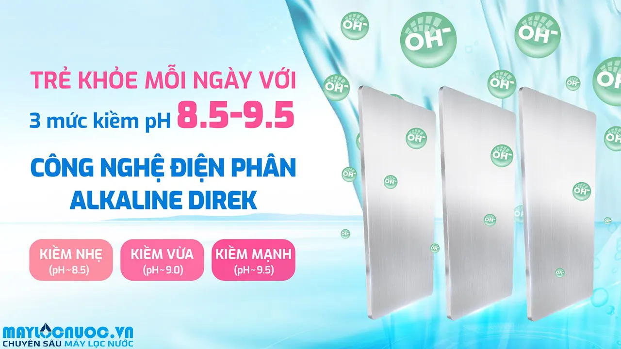 Máy lọc nước nóng lạnh Hydro-ion kiềm Karofi KAE-S86 PRO