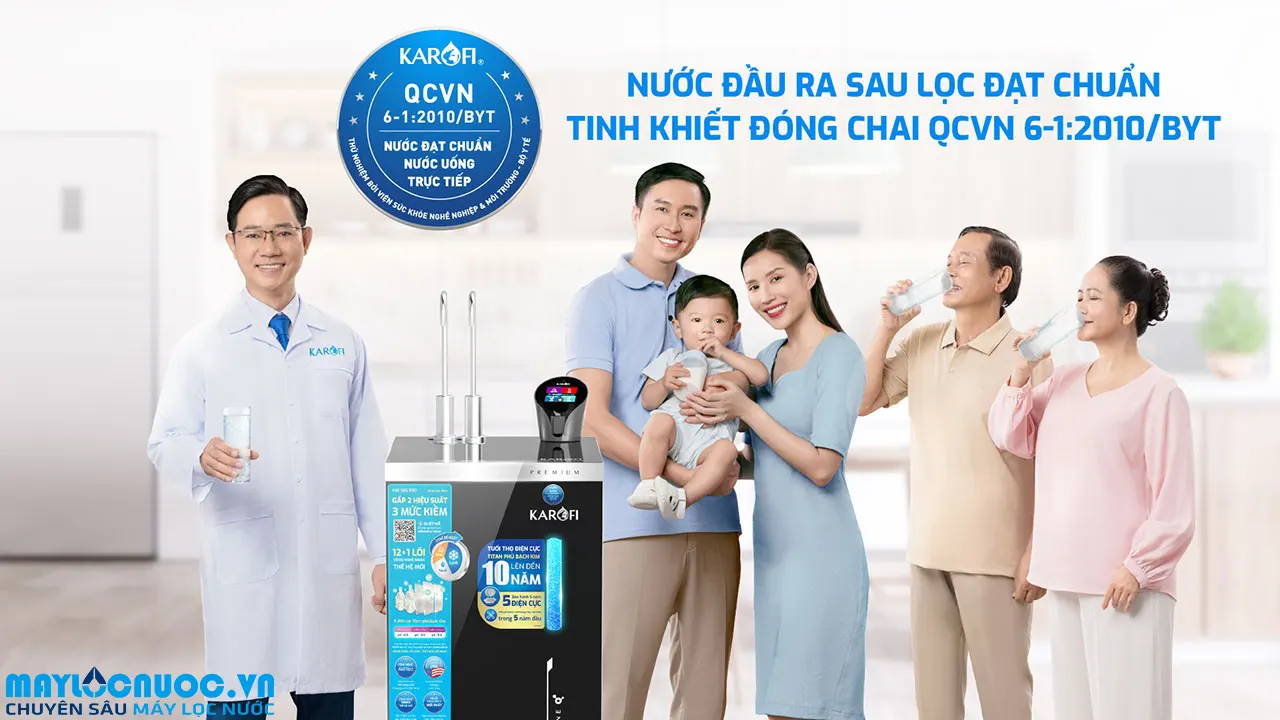 Máy lọc nước nóng lạnh Hydro-ion kiềm Karofi KAE-S86 PRO