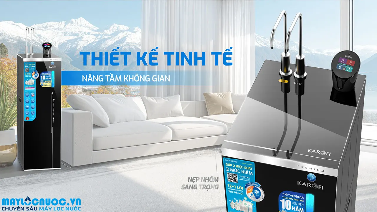 Máy lọc nước nóng lạnh Hydro-ion kiềm Karofi KAE-S86 PRO
