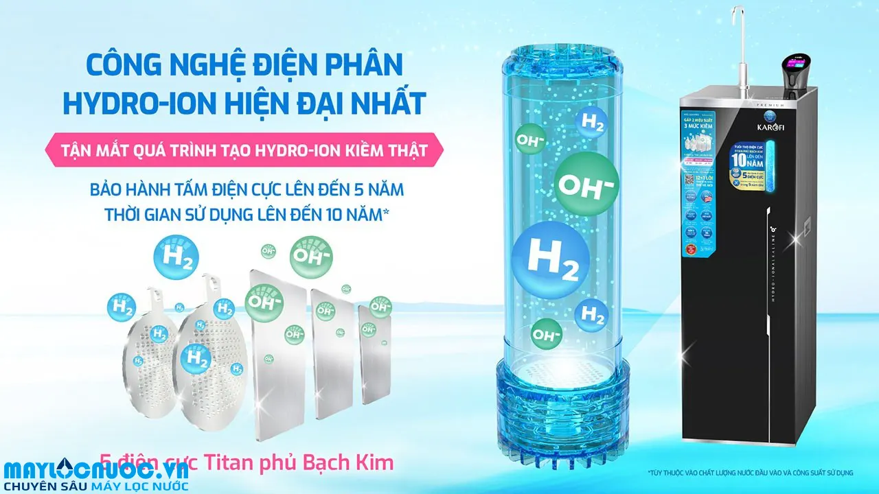 Máy lọc nước Hydro-ion kiềm Karofi KAE-S68 PRO