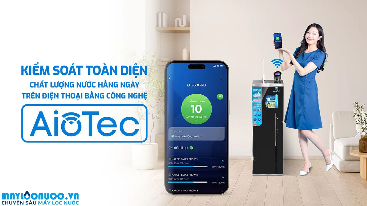 Máy lọc nước Hydro-ion kiềm Karofi KAE-S68 PRO