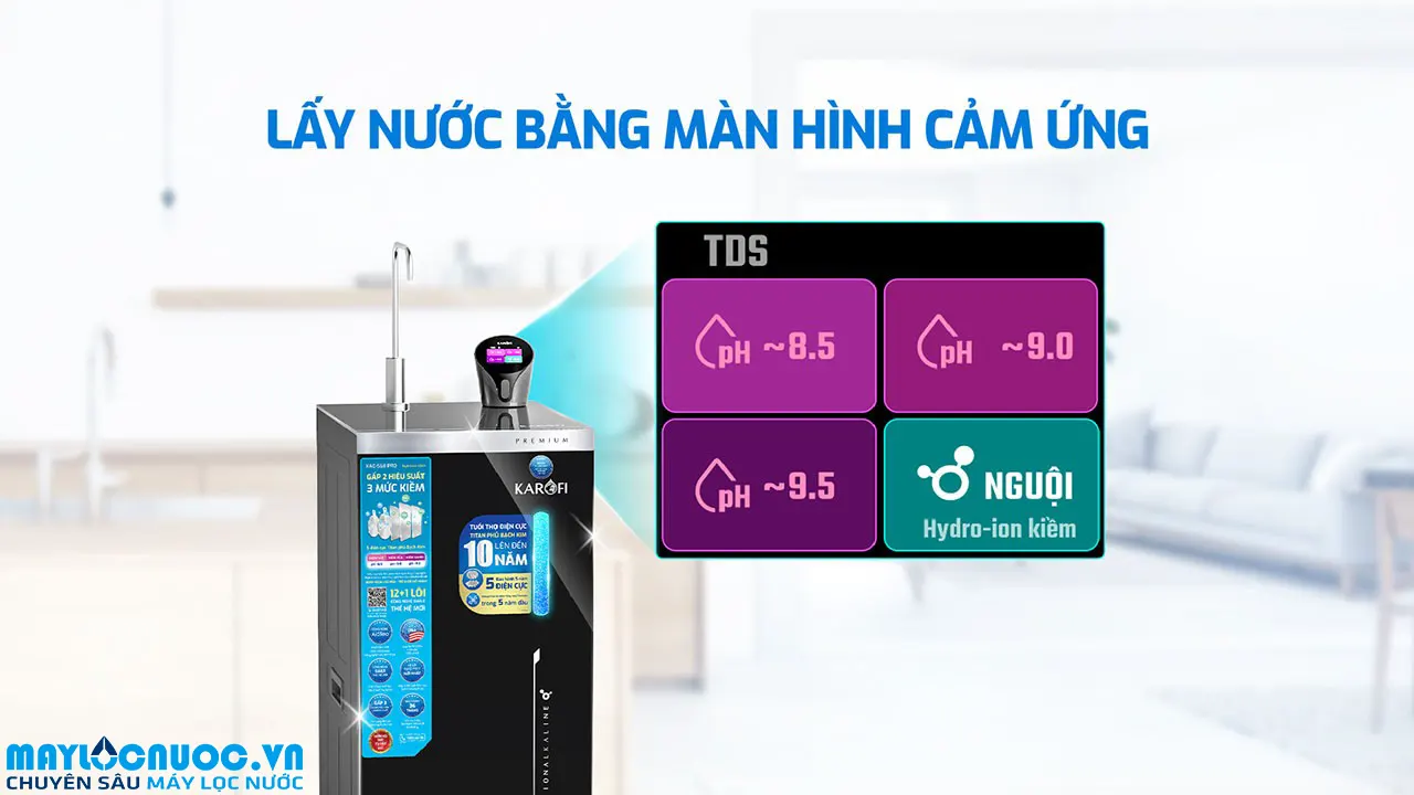 Máy lọc nước Hydro-ion kiềm Karofi KAE-S68 PRO