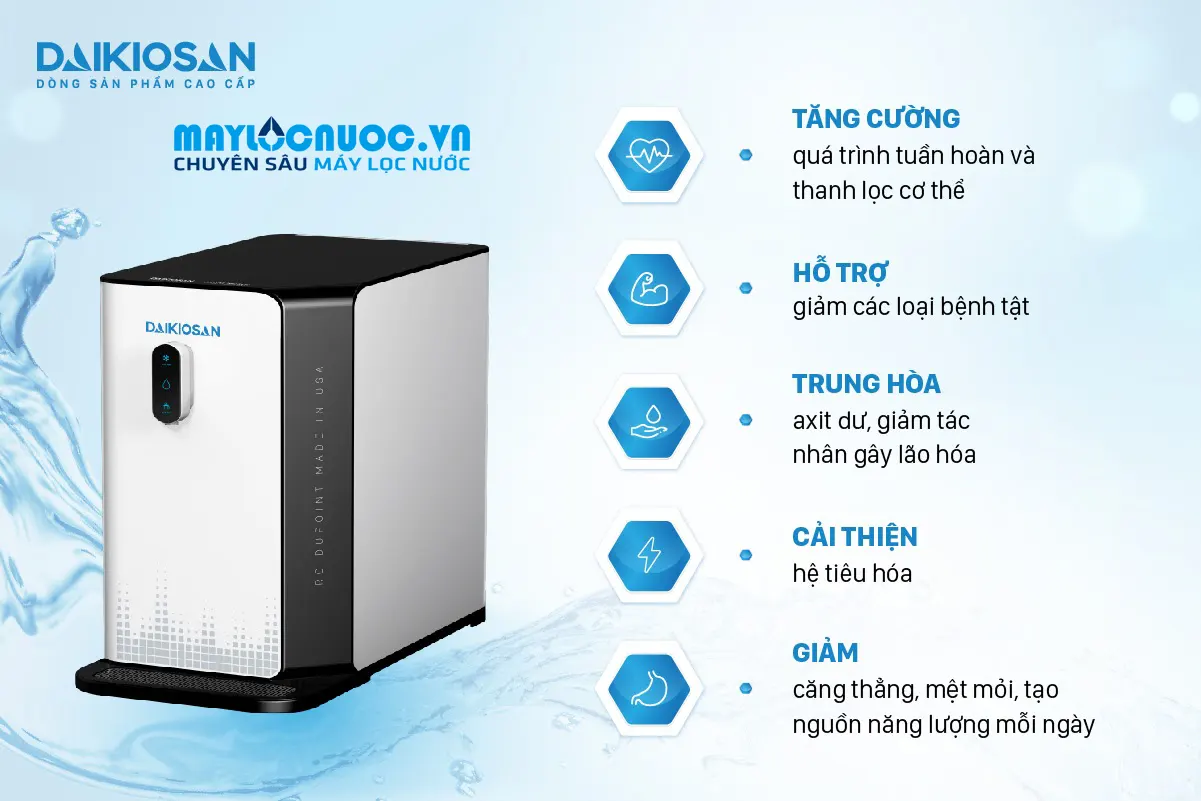 Máy lọc nước Ion kiềm để bàn Daikiosan DSW-30606KB