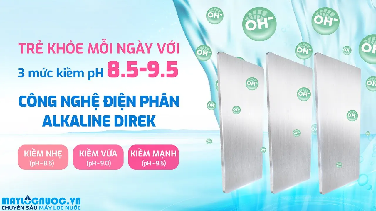 Máy lọc nước nóng lạnh Hydro-ion kiềm Karofi KAE-S695