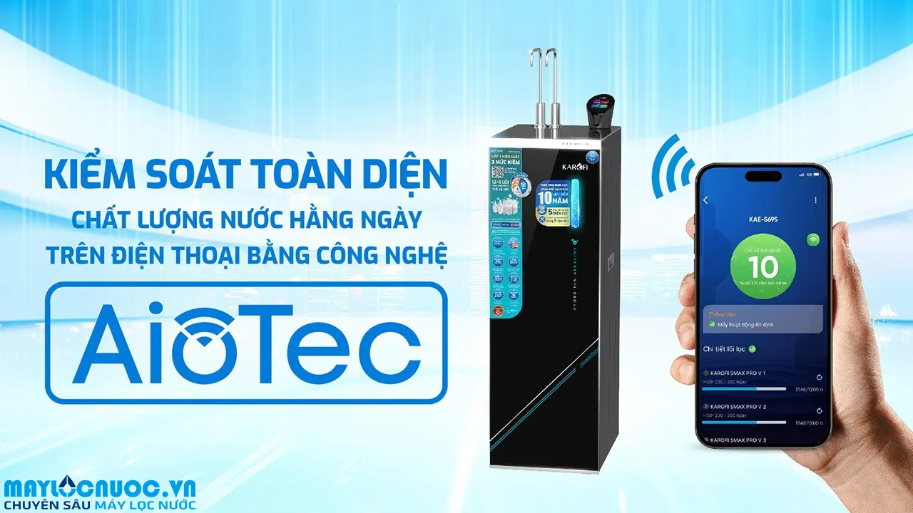 Máy lọc nước nóng lạnh Hydro-ion kiềm Karofi KAE-S695