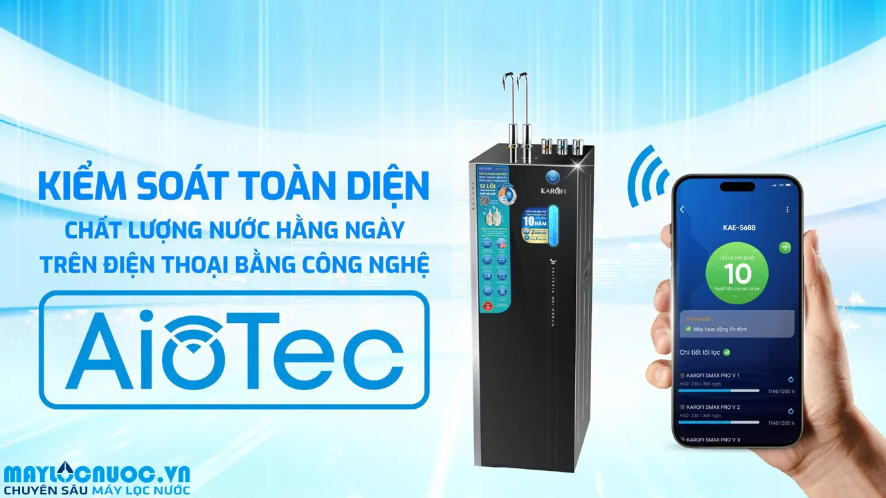 Máy lọc nước Hydro-ion kiềm nóng lạnh Karofi KAE-S688