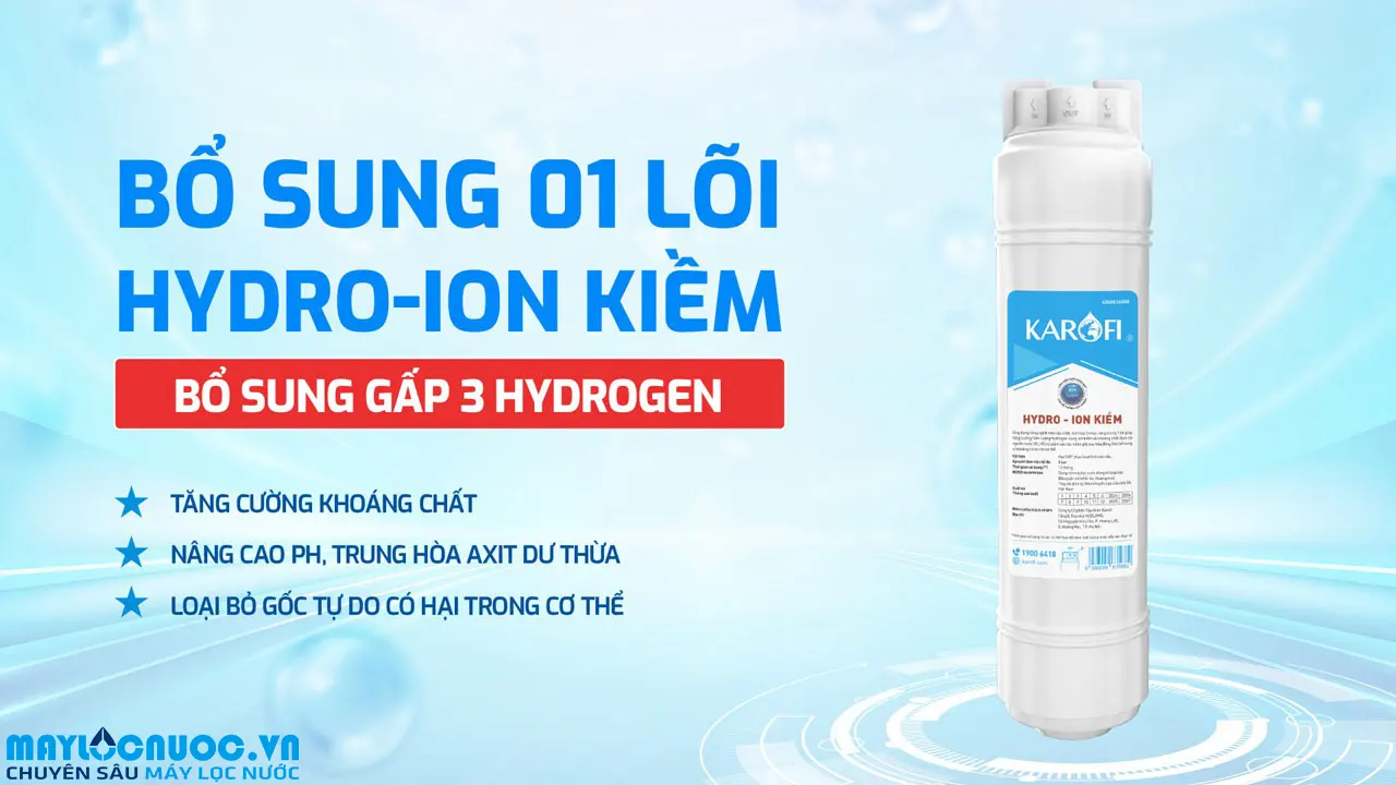 Máy lọc nước Hydro-ion kiềm nóng lạnh Karofi KAE-S688