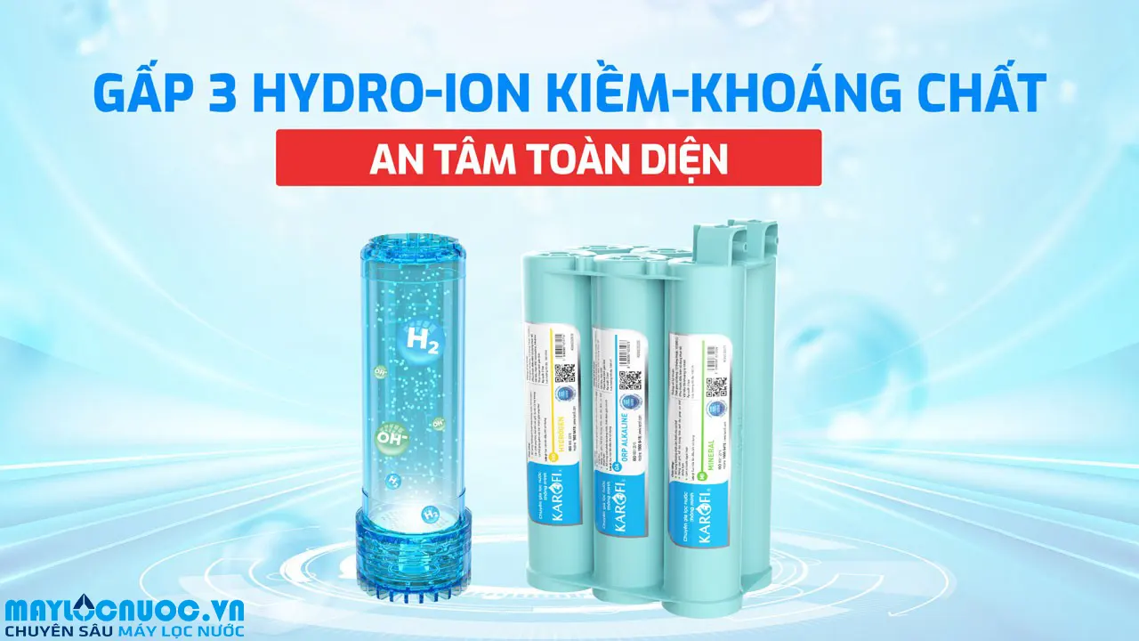 Máy lọc nước Hydro-ion kiềm nóng lạnh Karofi KAE-S688