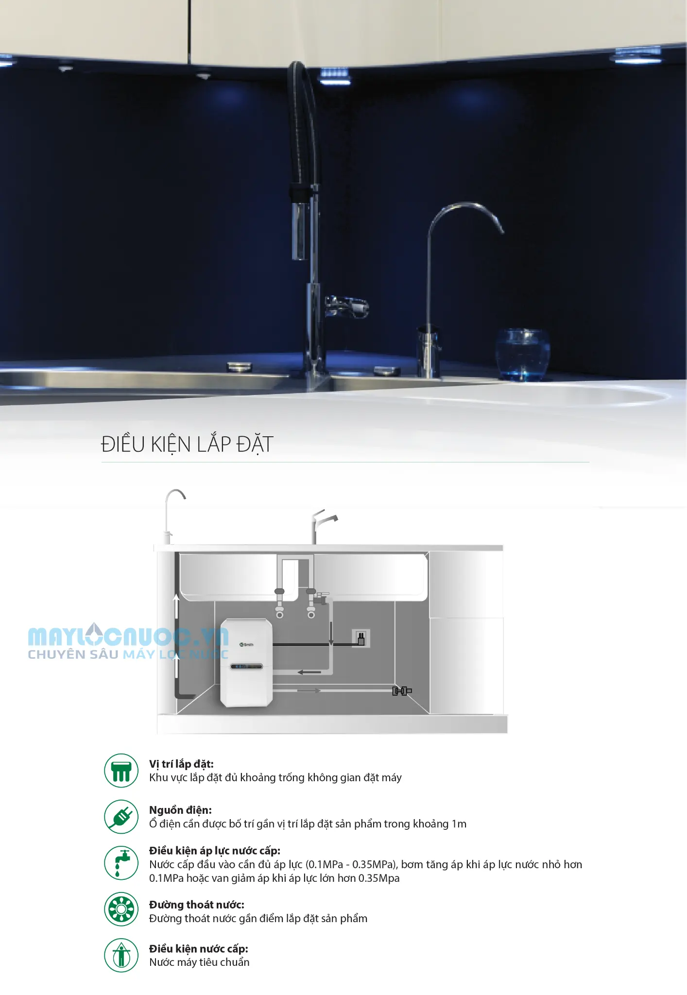 Máy lọc nước A. O. Smith G2 - 5 cấp lọc