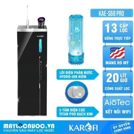 Máy lọc nước Hydro-ion kiềm Karofi KAE-S68 PRO