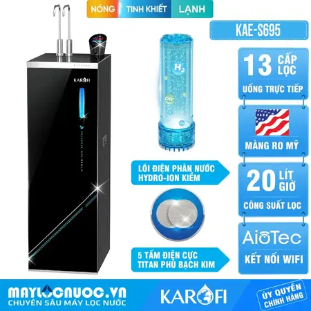 Máy lọc nước nóng lạnh Hydro-ion kiềm Karofi KAE-S695