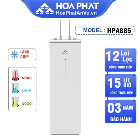 Máy lọc nước Hòa Phát nóng lạnh HPA885 - 12 lõi lọc