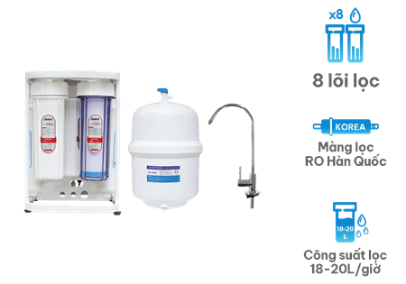 Máy lọc nước RO dùng cốc không vỏ tủ Daikiosan DSW-35008D