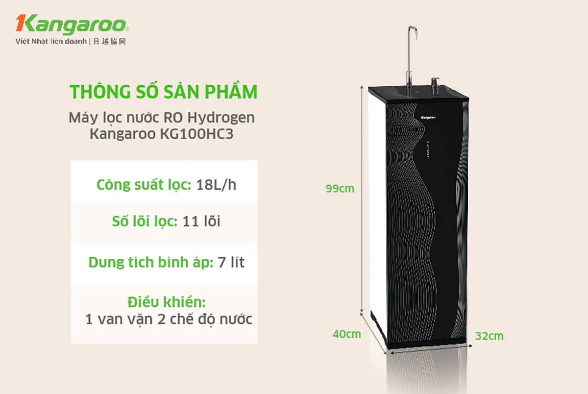 Máy lọc nước Kangaroo hydrogen KG100HC3
