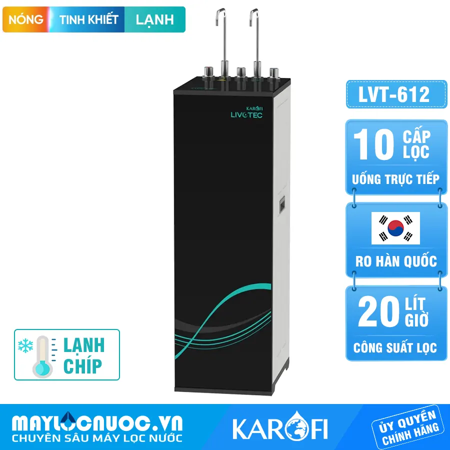 Máy lọc nước nóng lạnh Karofi Livotec 612
