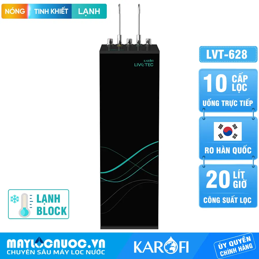 Máy lọc nước nóng lạnh Karofi Livotec 628