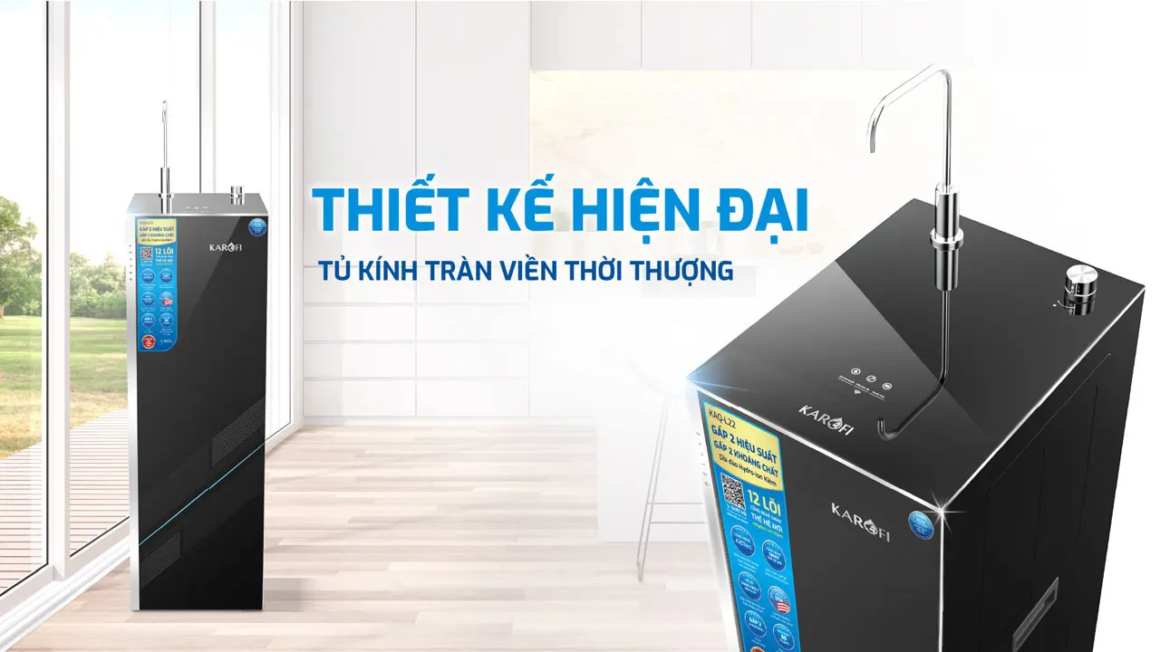 thiết kế hiện đại sang trọng máy lọc nước Karofi KAQ-L22