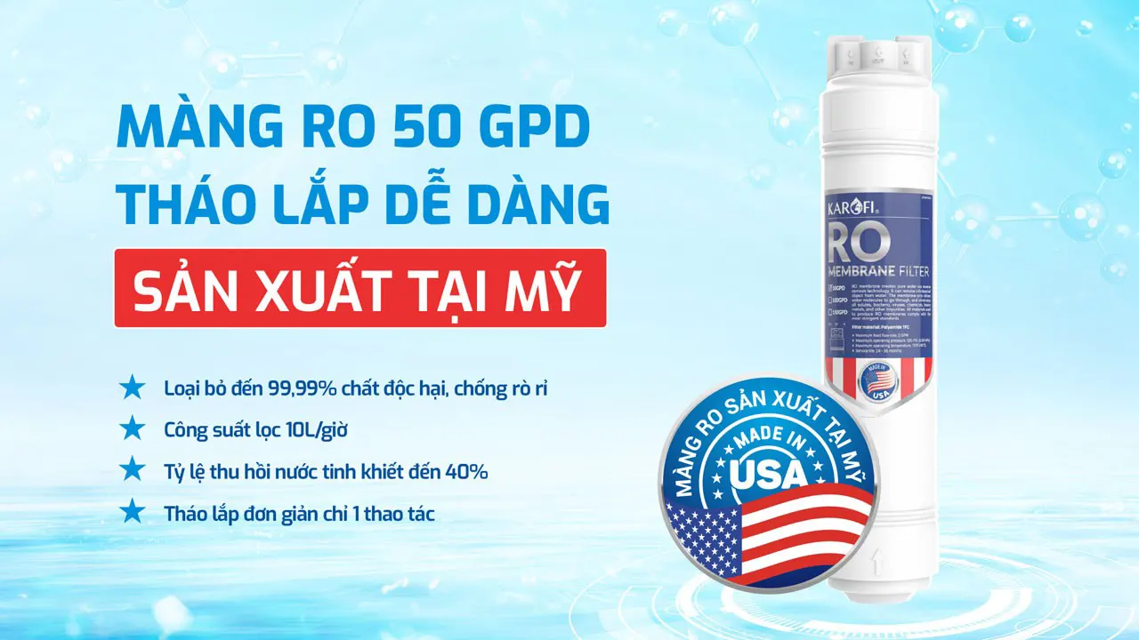 Màg RO 50GPD Mỹ máy lọc nước Karofi KAQ-L22