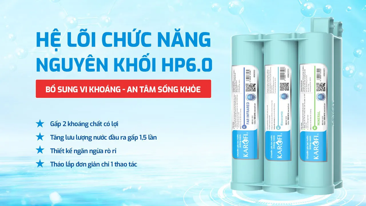 Bộ lõi HP 6.0 máy lọc nước Karofi KAQ-L22