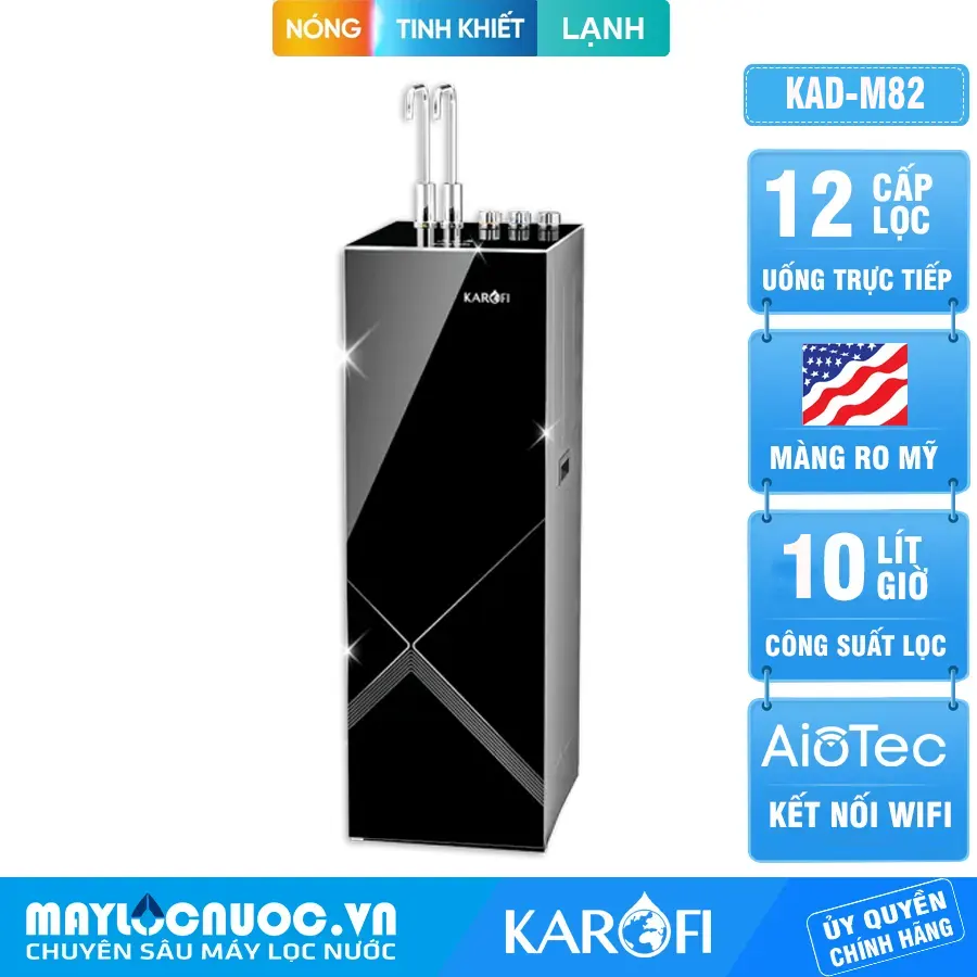Máy lọc nước nóng lạnh Karofi KAD-M82 - 12 lõi lọc