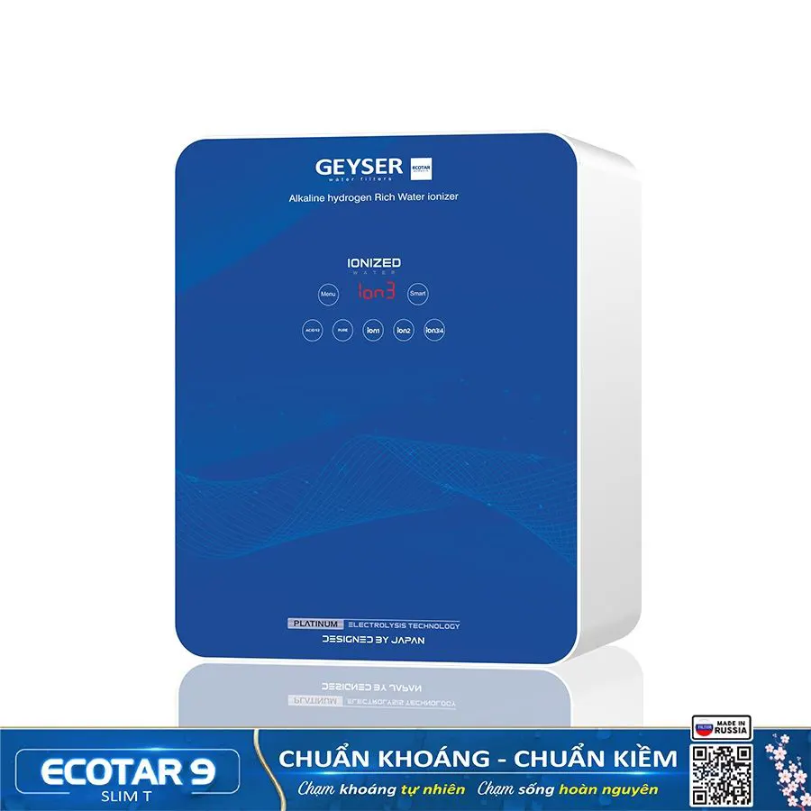  Máy lọc nước ion kiềm giàu hydro Geyser Ecotar 9 Slim T - Made in Russia