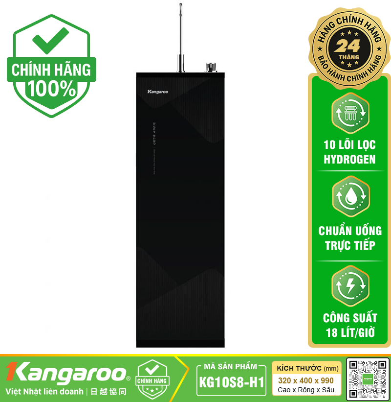 Máy lọc nước Kangaroo Hydrogen KG10S8-H1 2 Chế Độ - Công Nghệ Lọc Nước Tối Ưu